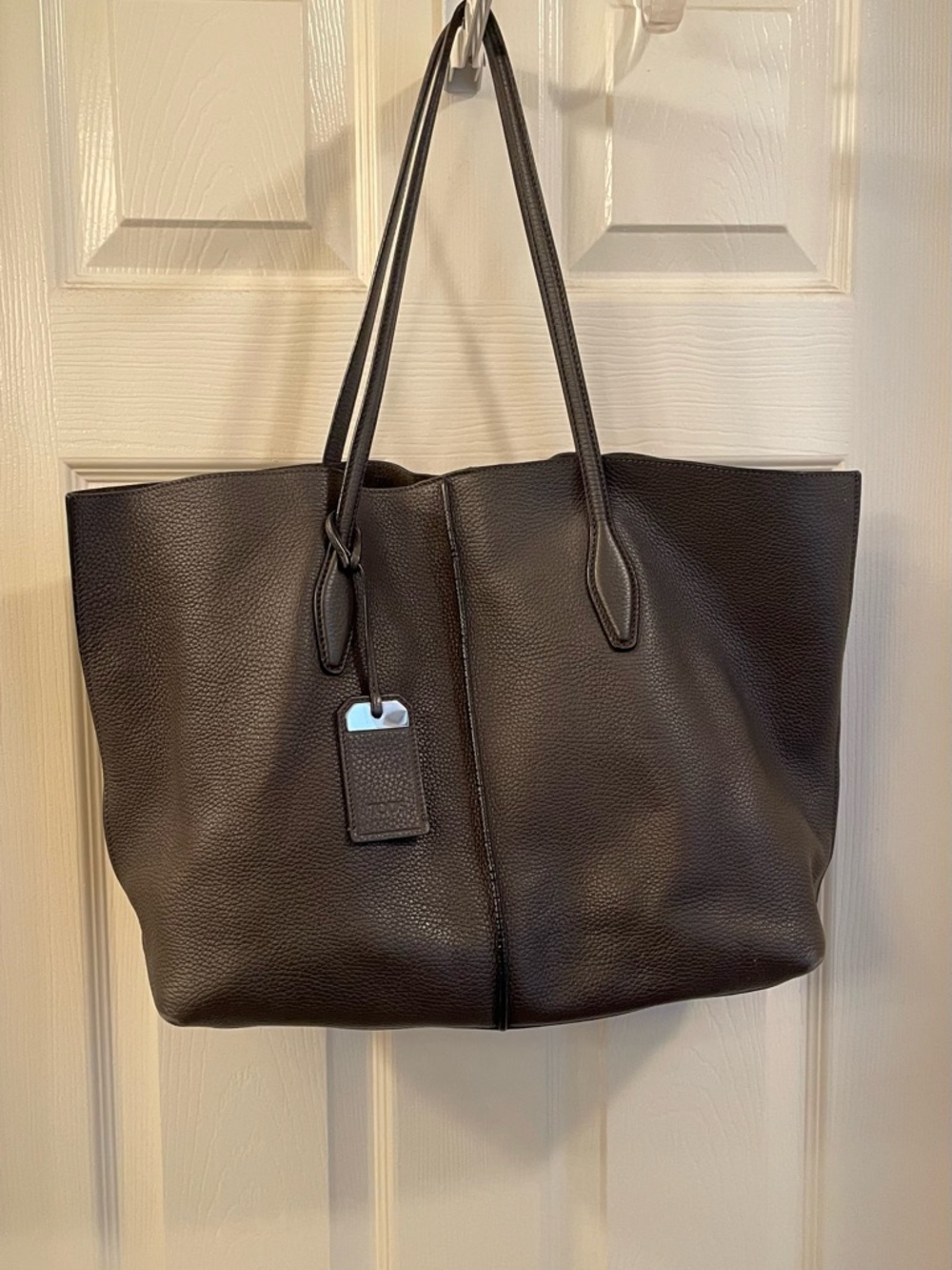 Tod’s Joy Charcoal Grey Leather Tote Bag